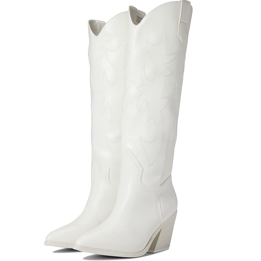 Madden Girl Arizona White Tall Western Boot